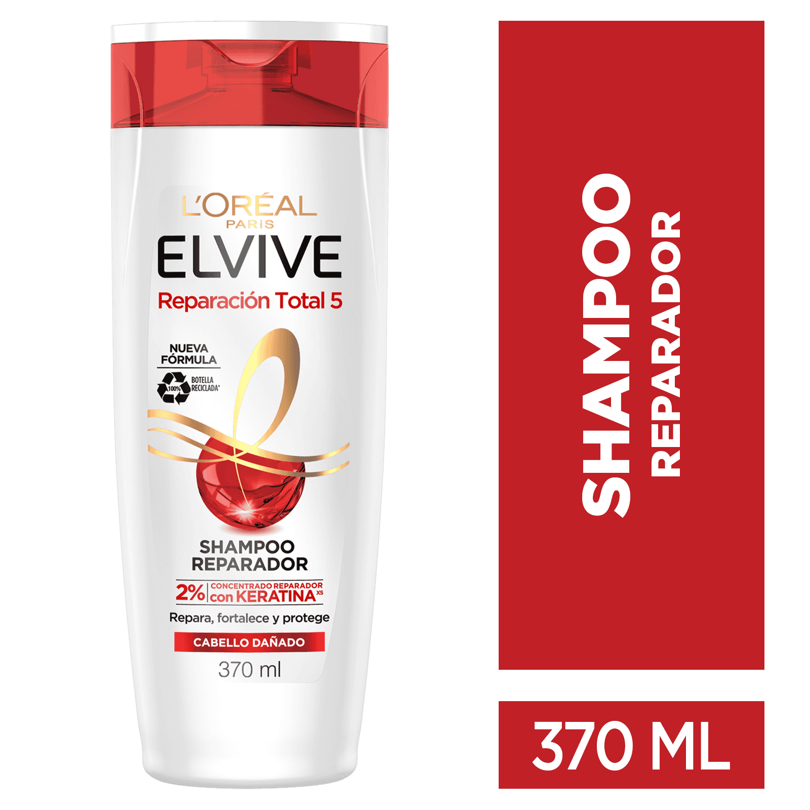 لوريال باريس شامبو شعر ريبير توتل 5 370 مل | L’OREAL PARIS Shampoo Reparacion Total 5 - الصورة 2