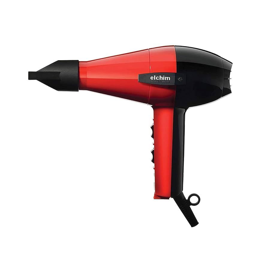 الكيم مجفف شعر احترافي عالي الضغط 2001 - احمر/اسود، Elchim Classic 2001 Professional Hair Dryer