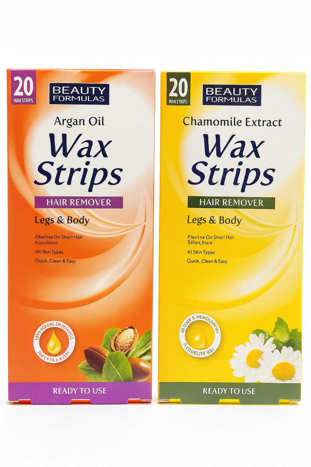 شرائح شمع بيوتي فورمولا لإزالة الشعر بزيت الأرغان – للساقين والجسم Beauty Formulas Argan Oil Wax Strips – Legs & Body - الصورة 2