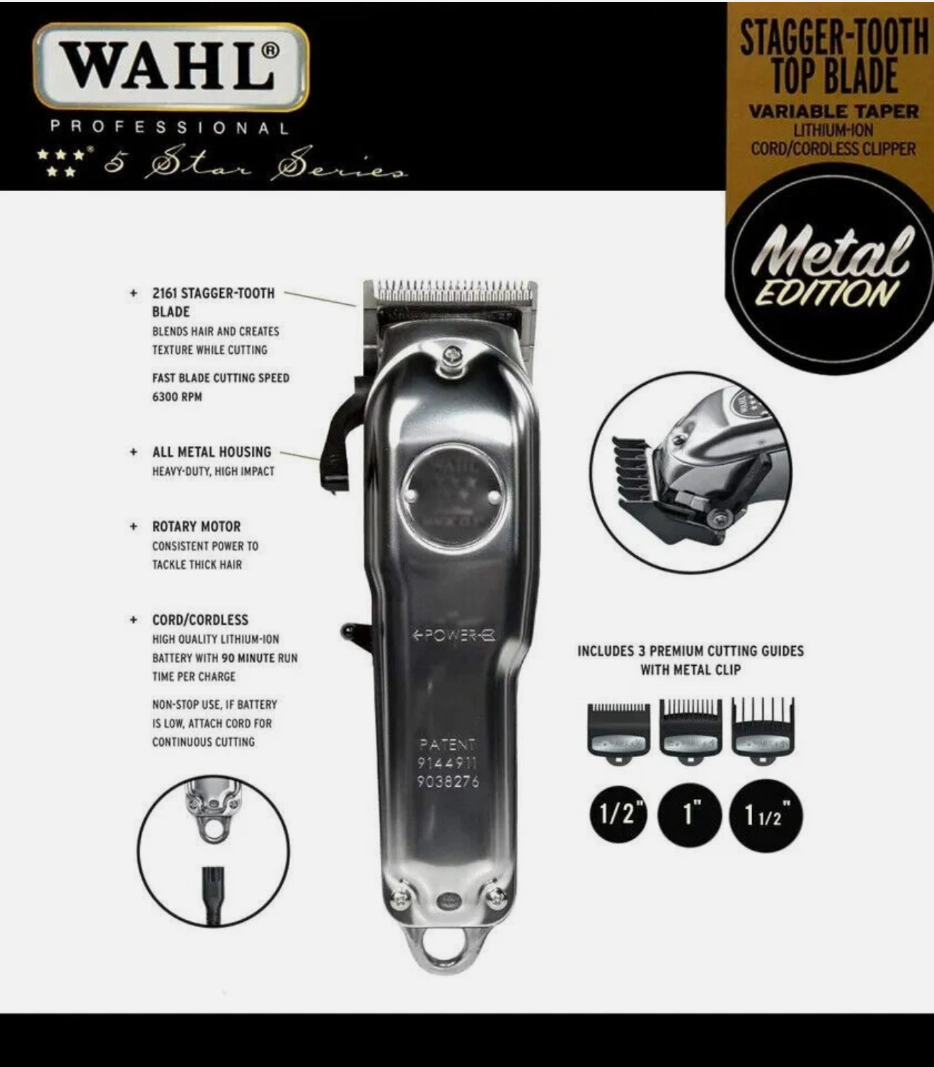 وال ماكينة حلاقة كوردليس ماجيك كليب - ميتل | WAHL Cordless Magic Clip Metal- Edition - الصورة 4