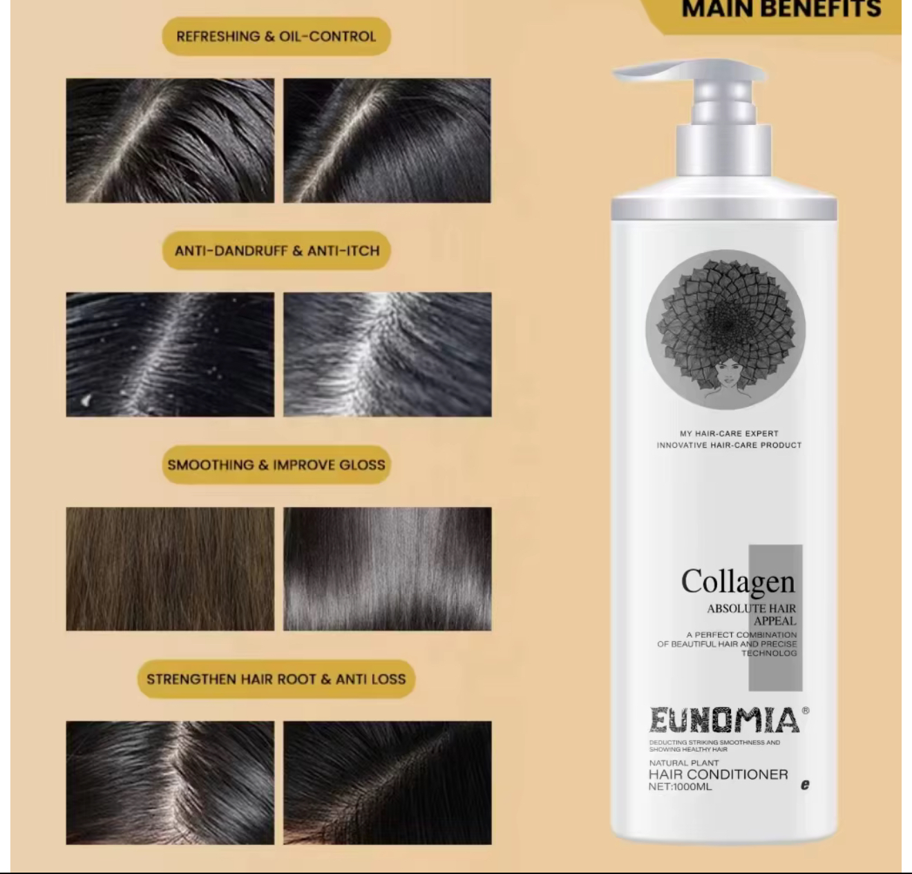اينوميا مكيف كولاجين 1000مل | EUNOMIA Collagen Conditioner - الصورة 2