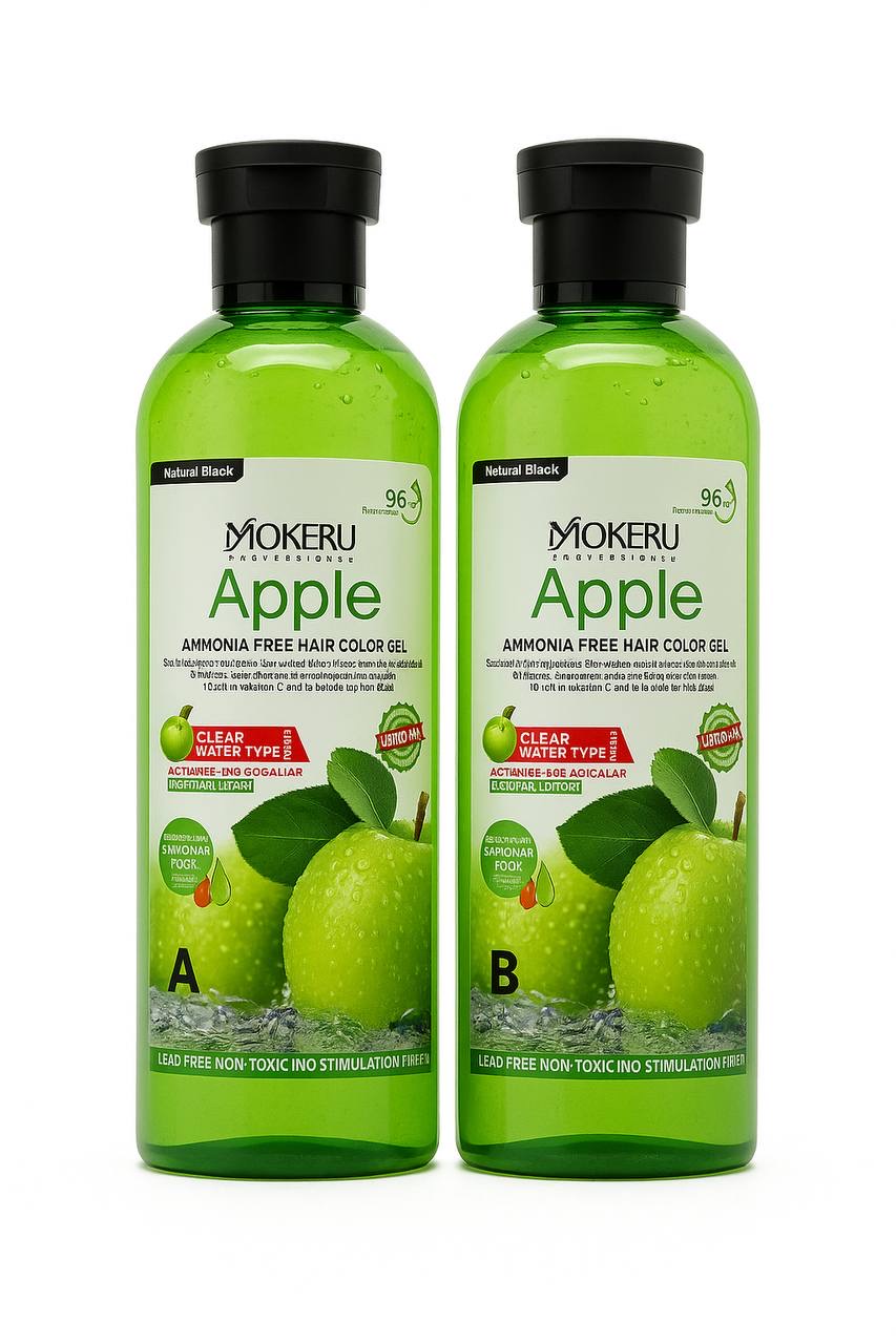 موكيرو – جل تلوين الشعر بالتفاح بدون أمونيا (أسود طبيعي) Mokeru Apple Ammonia-Free Hair Color Gel – Natural Black - الصورة 2