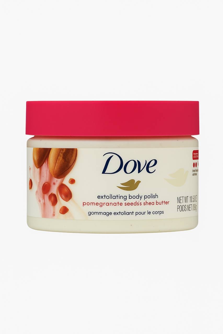 دوف – مقشّر للجسم ببذور الرمان وزبدة الشيا - Dove Exfoliating Body Polish – Pomegranate Seeds & Shea Butter