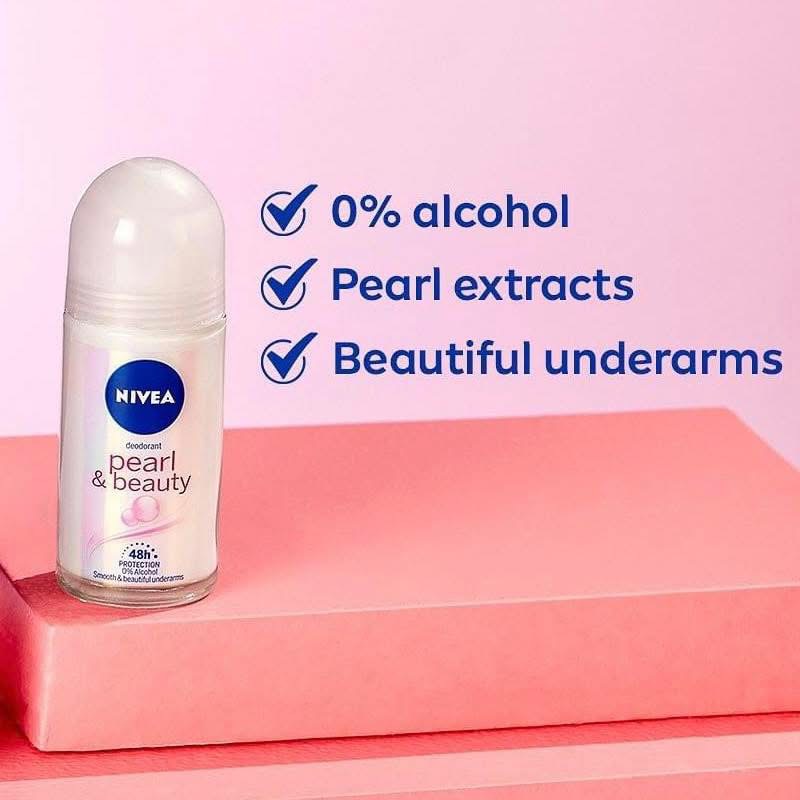 نيفيا رول اون مزيل عرق بيرل اند بيوتي NIVEA Pearl & beauty للنساء 50 مل - الصورة 2