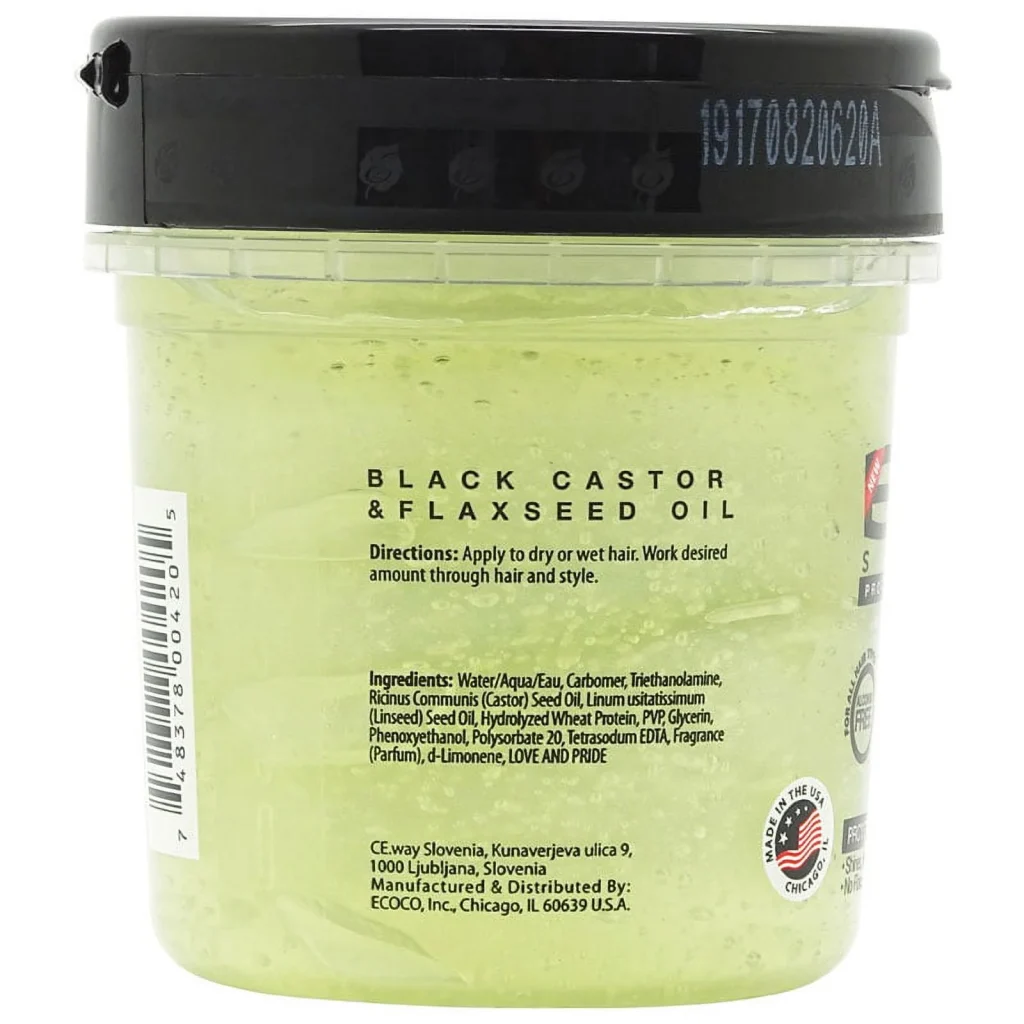⁦ايكو جل شعر بلاك كاستور & فلاكسيد اويل | ECO STYLE Professional Styling Gel Blackcastor & Flaxseed Oil⁩ - الصورة ⁦2⁩