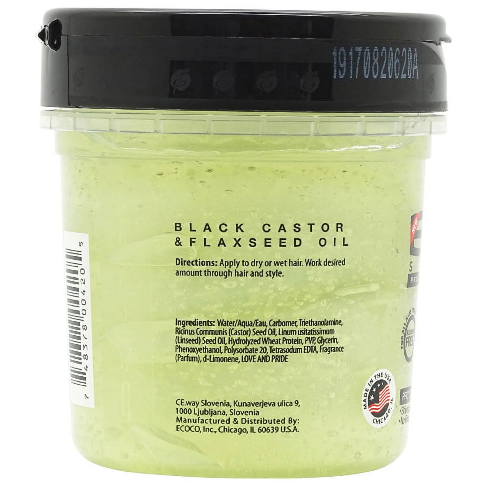 ايكو جل شعر بلاك كاستور & فلاكسيد اويل | ECO STYLE Professional Styling Gel Blackcastor & Flaxseed Oil - الصورة 2