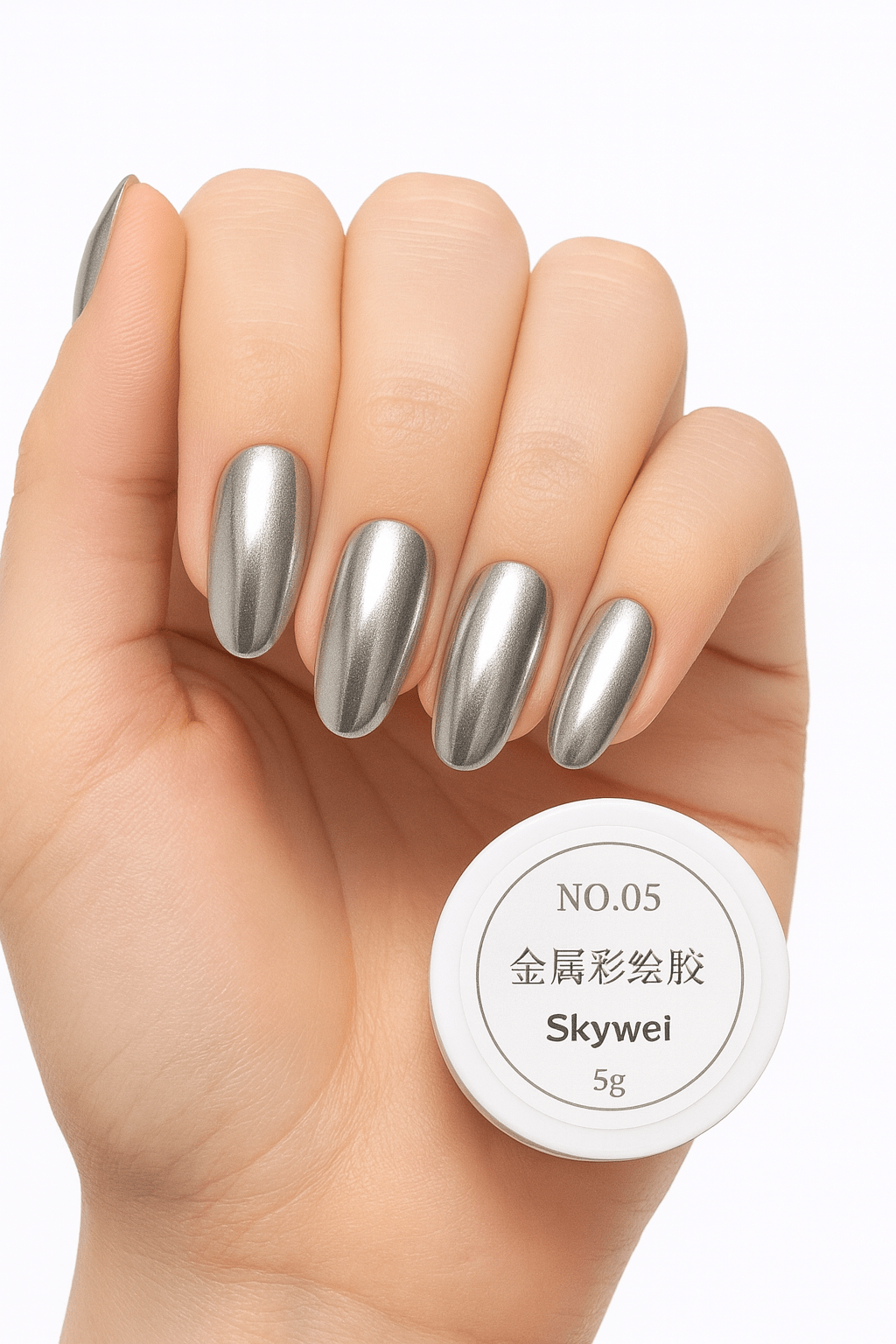 صبغ أظافر ميتالك فضي معدني • Metallic Silver - الصورة 2