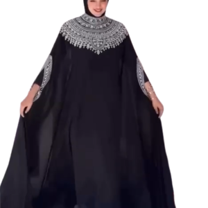 فستان اسود وزخرفه فضيه نوعيه اصليه