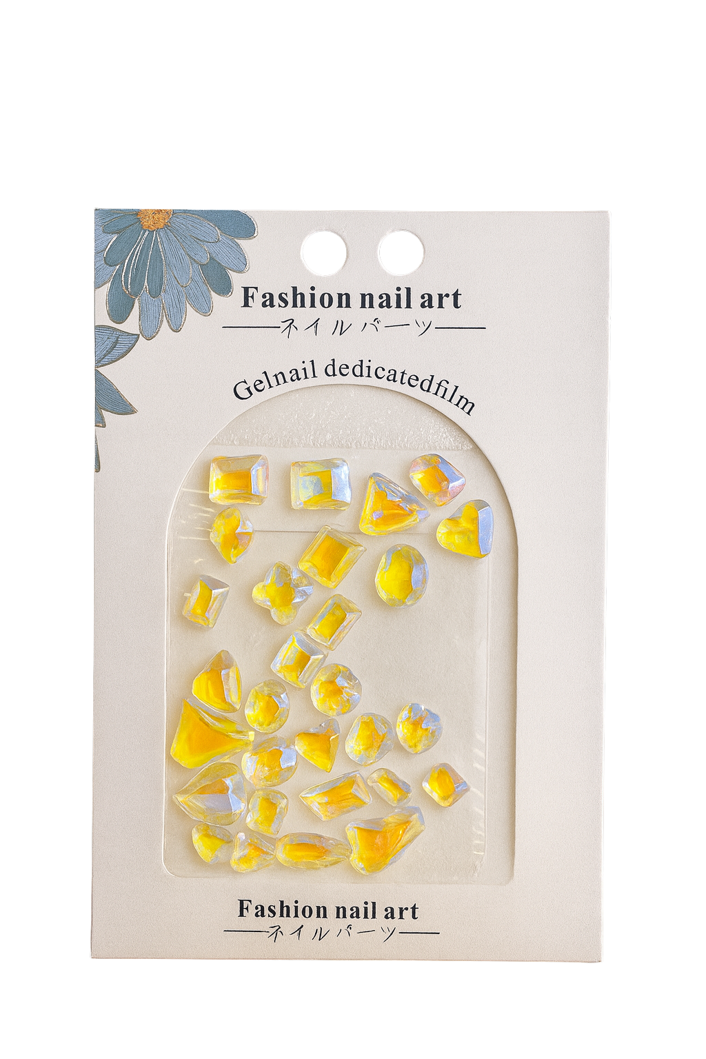 أحجار تزيين الأظافر الصفراء  Yellow Nail Art Rhinestones