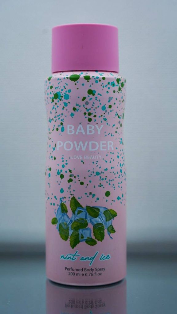 ⁦بخاخ جسم معطر (Body Spray) برائحة Baby Powder مع Mint & Ice.⁩ - الصورة ⁦2⁩