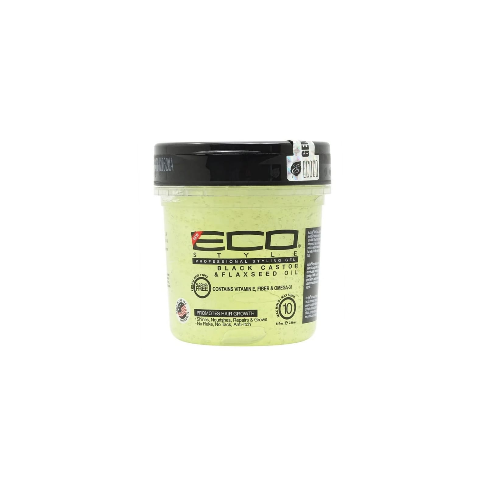 ايكو جل شعر بلاك كاستور & فلاكسيد اويل | ECO STYLE Professional Styling Gel Blackcastor & Flaxseed Oil