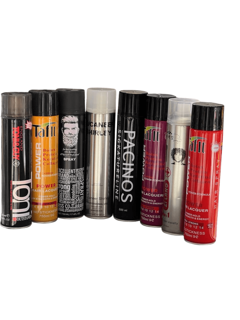 مجموعة من بخاخات تثبيت الشعر (Hair Spray / Hair Lacquer)