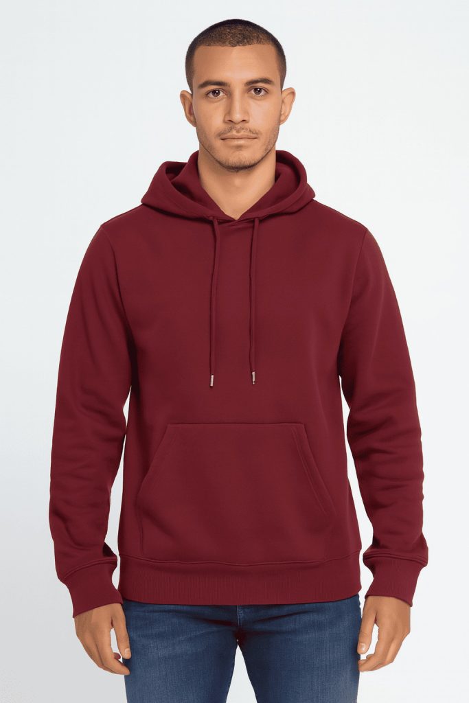 هودي رجالي بلون خمري داكن (Burgundy)