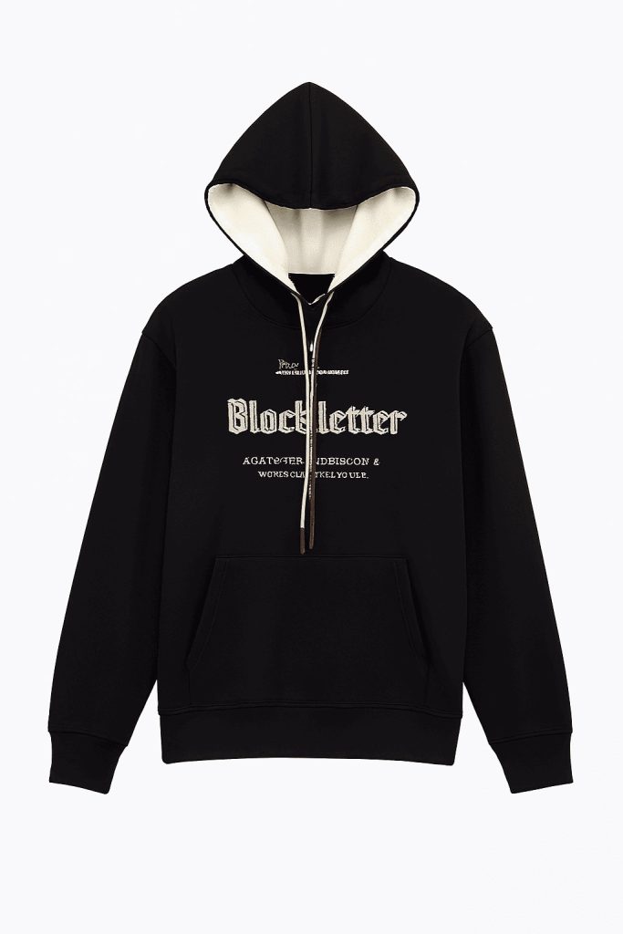 ⁦هودي رجالي Blackletter باللون الأسود⁩ - الصورة ⁦2⁩