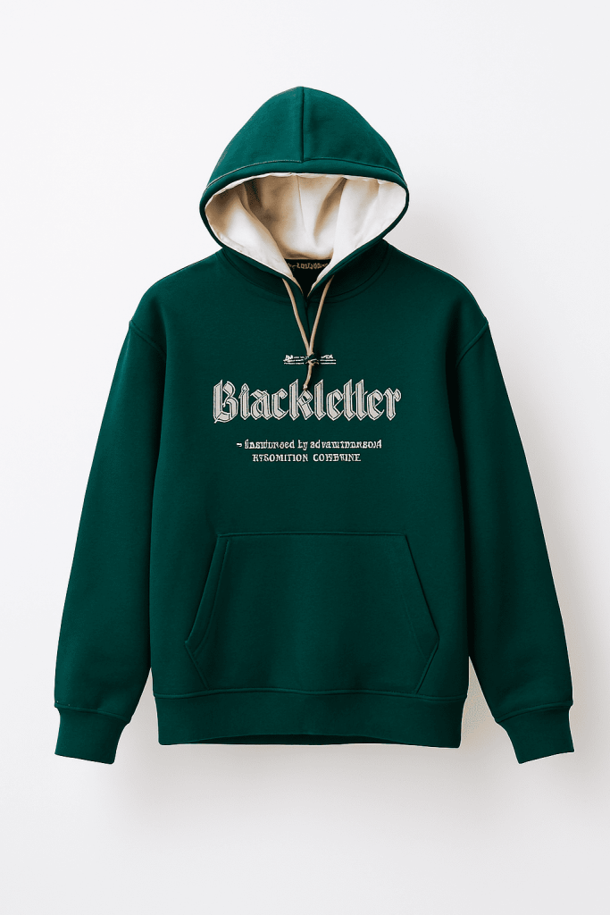 ⁦هودي رجالي Blackletter باللون الأخضر الغامق⁩ - الصورة ⁦2⁩