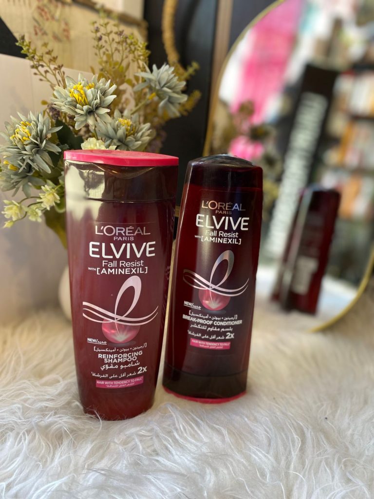 شامبو وبلسم "L'Oréal Elvive Fall Resist" مع [أمينكسيل]