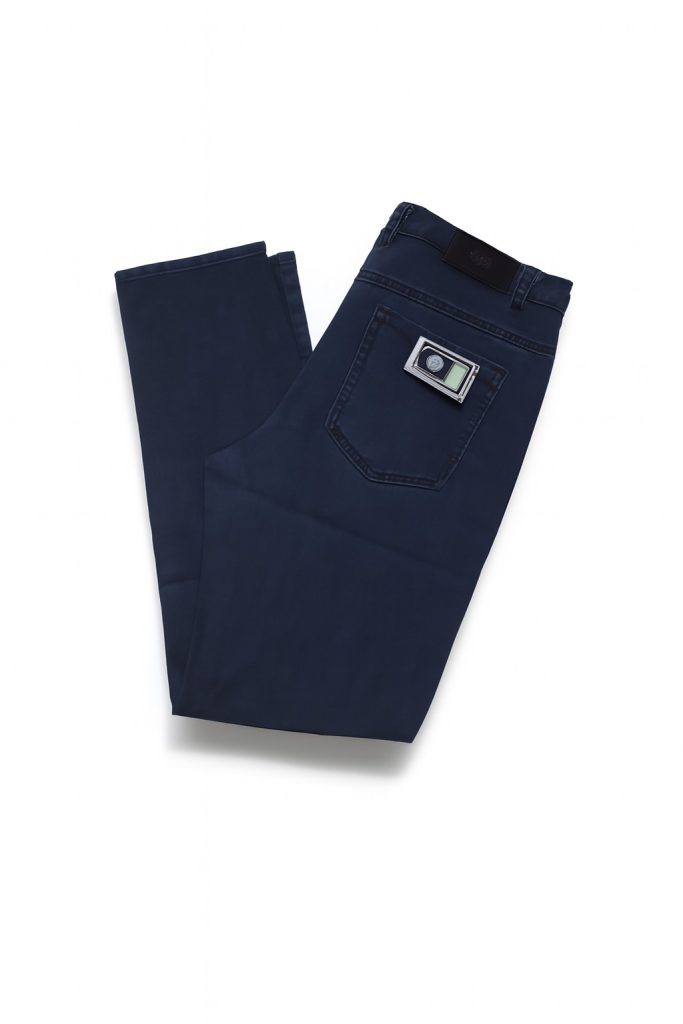 ⁦بنطال جينز رجالي أنيق اللون كحلي غامق (Dark Navy Blue)⁩ - الصورة ⁦2⁩